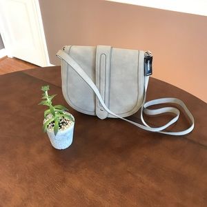 Versatile Grey Soft Faux Suede Crossbody/Clutch